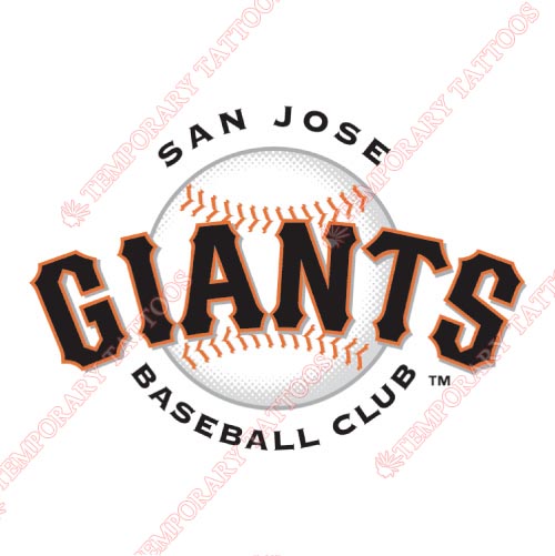 San Jose Giants Customize Temporary Tattoos Stickers NO.7681
